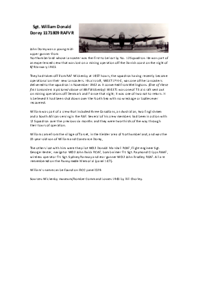 A preview of a PDF biography for Dorey, William Donald
